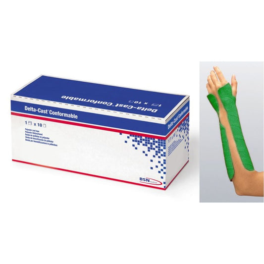 Delta-Cast Conformable - Green Polyester Cast Tape, Pack of 10