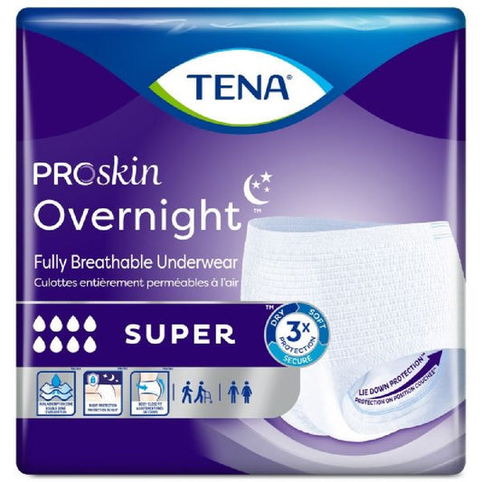 TENA ProSkin Overnight, Fully Breathable Underwear, Unisex, 45" - 58", L- 72325