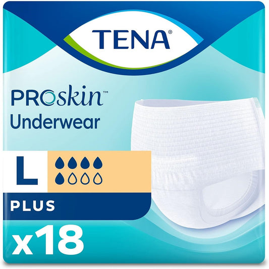 TENA ProSkin Plus Protective Underwear, Unisex, White, 114-147cm, L - 72633