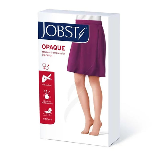 JOBST Opaque Compression Stockings, 20-30 mmHg, Waist High, Closed Toe, Midnight Navy