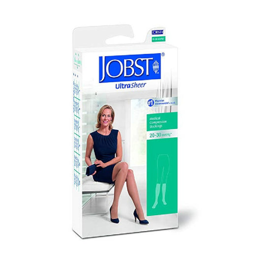 JOBST UltraSheer 20-30 mmHg Knee High Stockings, Closed Toe, Espresso Pattern