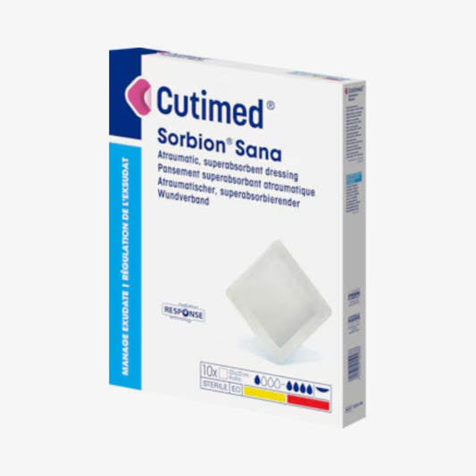 Cutimed Sorbion Sana - Super Absorbent Atraumatic Sterile Dressing, Box of 10