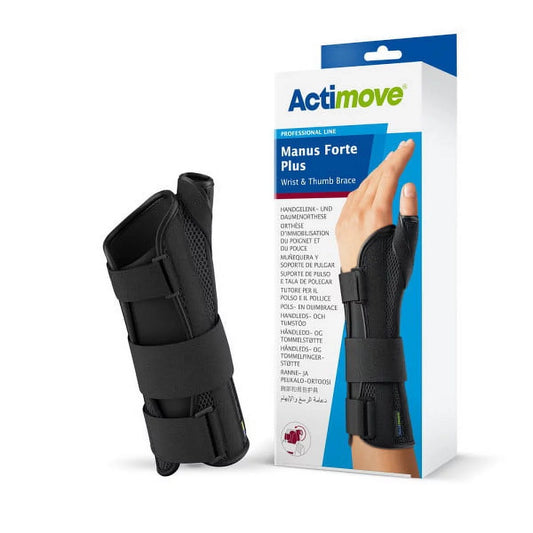 Actimove Manus Forte Plus, Wrist and Thumb Brace, Black