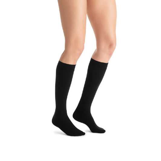 JOBST Opaque Compression Stockings, 15-20 mmHg, Knee High, Closed Toe, Classic Black