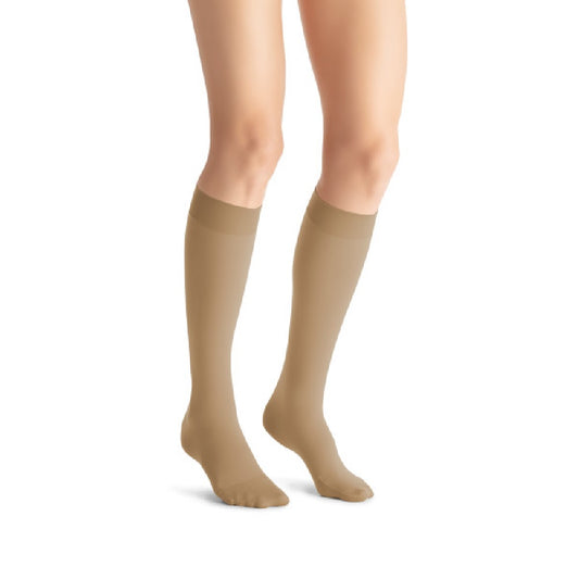 JOBST Opaque Compression Stockings, Knee High, SoftFit Band, Closed Toe, Natural