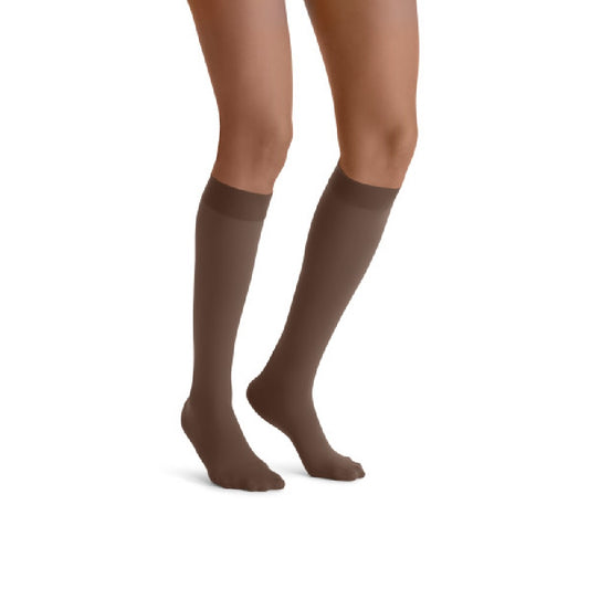 JOBST Opaque Compression Stockings, Knee High, SoftFit Band, Closed Toe, Espresso