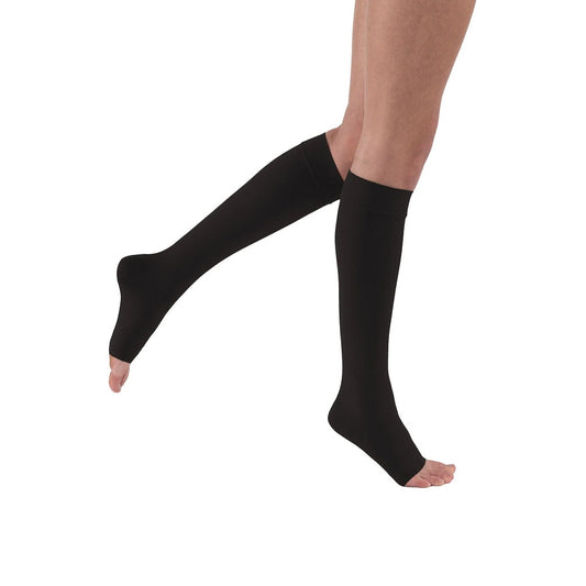 JOBST UltraSheer 20-30 mmHg Knee High Stockings, Open Toe, Black