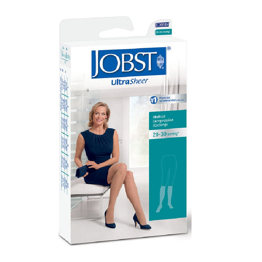 JOBST UltraSheer 20-30 mmHg Knee High Stockings, Open Toe, Black