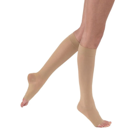 JOBST UltraSheer 20-30 mmHg Knee High Stockings, Open Toe, Honey