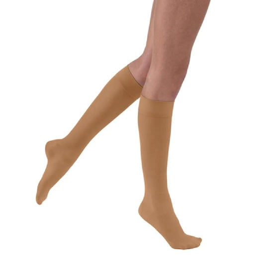 JOBST UltraSheer 20-30 mmHg Knee High Stockings, Closed Toe, Sun Bronze