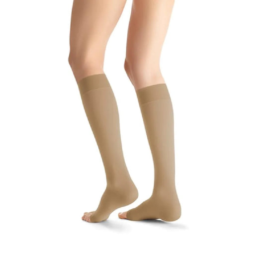 JOBST Opaque 20-30 mmHg Knee High Stockings, Open Toe, Natural, Petite