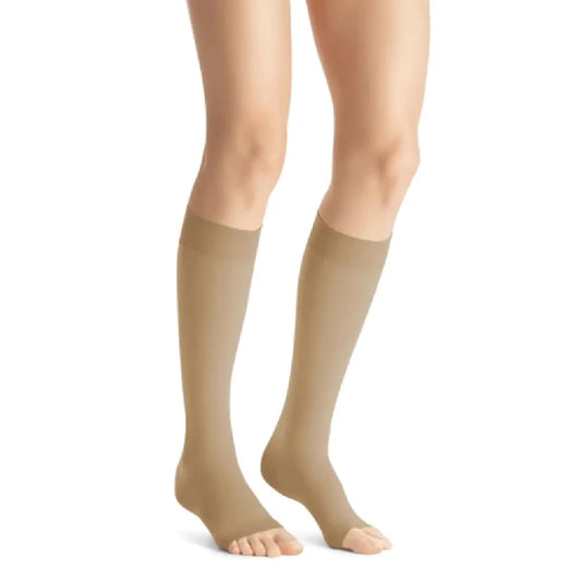 Jobst Opaque 20-30 mmHg Knee High SoftFit Stockings, Open Toe, Natural