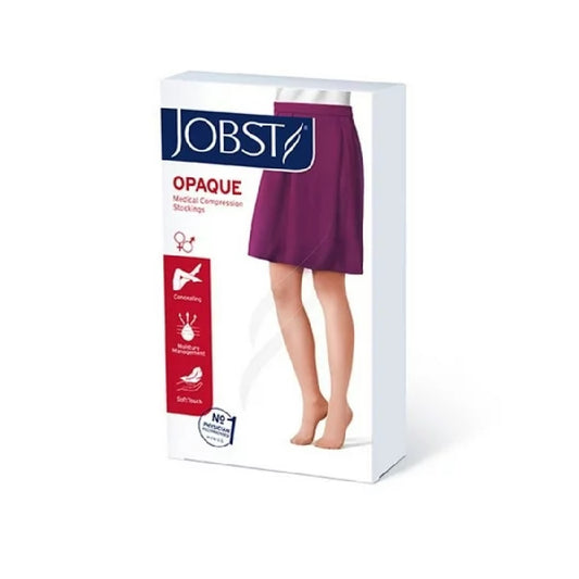 JOBST Opaque 30-40 mmHg Thigh High Dot Band Stockings, Closed Toe, Natural