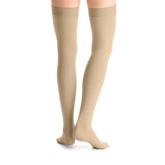 JOBST Opaque 30-40 mmHg Thigh High Dot Band Stockings, Closed Toe, Natural