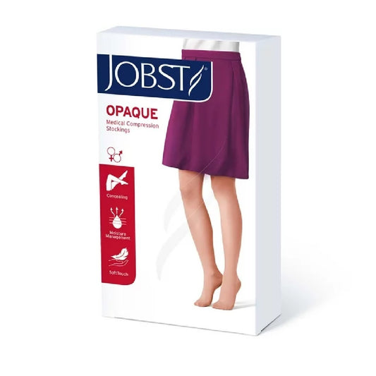 JOBST Opaque 30-40 mmHg Thigh High Dot Band Stockings, Closed Toe, Black
