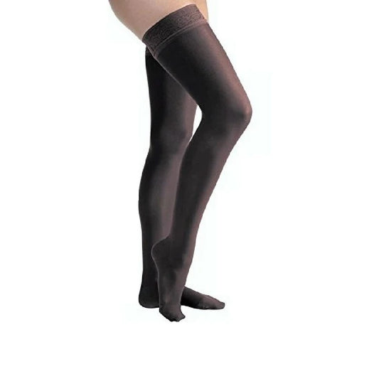 JOBST UltraSheer 30-40 mmHg Thigh High Lace Band Stockings, Closed Toe, Black
