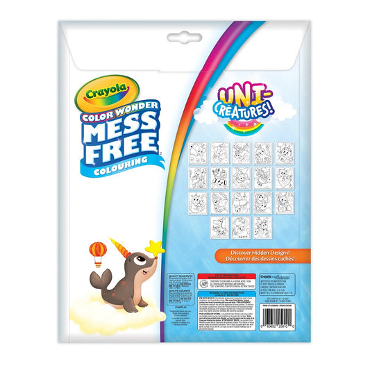 Crayola Colouring Pages & Mini Markers, Uni-Creatures, Color Wonder Mess-Free