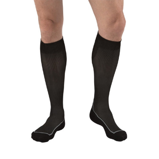 JOBST Sport Compression Socks 20-30 mmHg Knee High, Closed Toe, Cool Black/Black