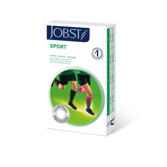 JOBST Sport 20-30 mmHg Knee High Stockings, Closed Toe, Royal Blue/Grey