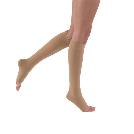 JOBST Relief Compression Stockings 15-20 mmHg Knee High, Open Toe, Beige