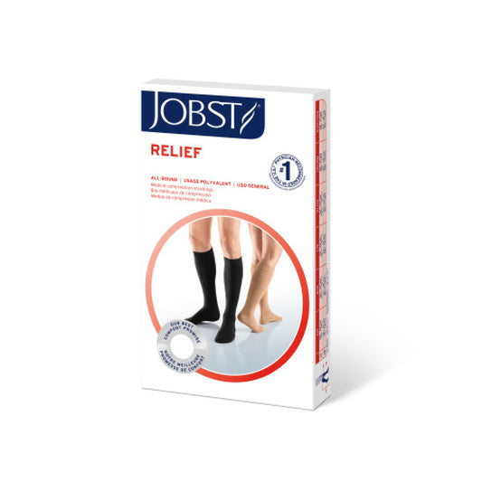 JOBST Relief Compression Stockings 15-20 mmHg Knee High, Open Toe, Beige