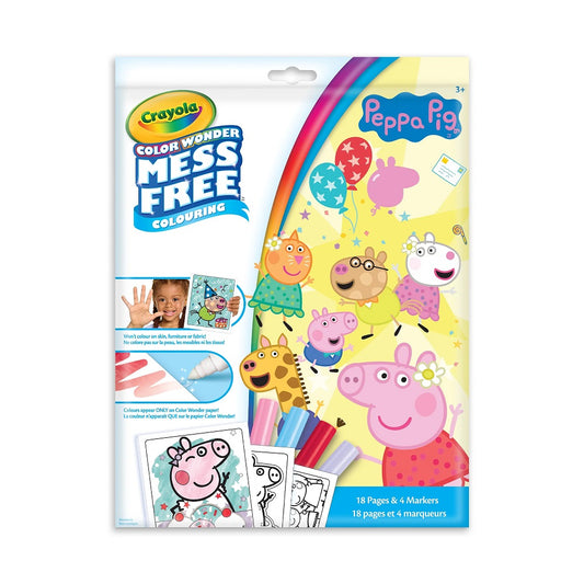 Crayola Colouring Pages & Mini Markers, Peppa Pig, Color Wonder Mess-Free
