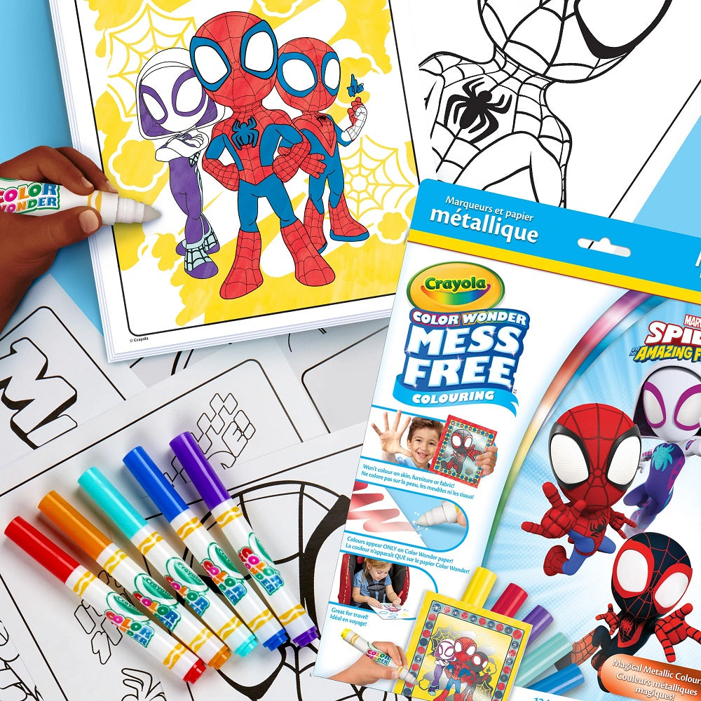 Coloring Book Crayola Magic Paper Crayola Metallic Paper Markers Kit, Spidey Friends, Color