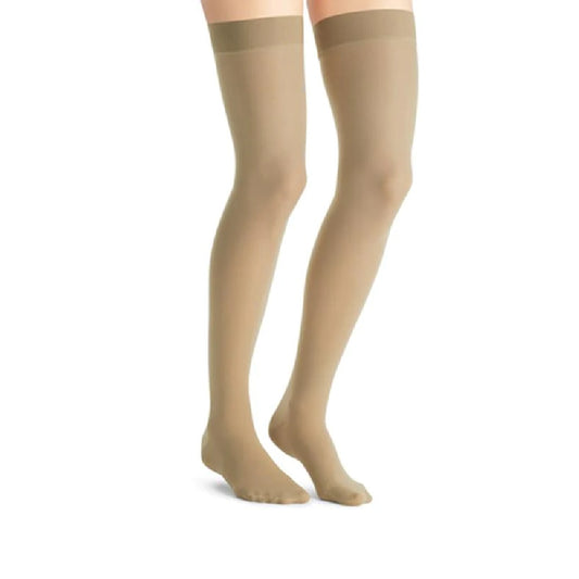 JOBST UltraSheer 30-40 mmHg Thigh High Dot Band Stockings, Closed Toe, Natural