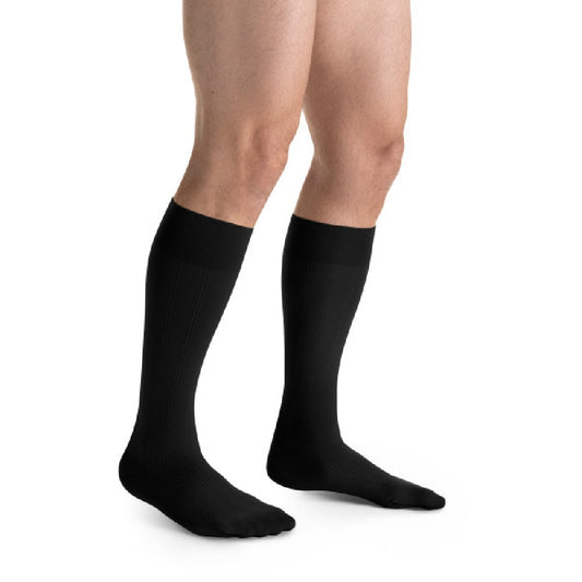 JOBST forMen Compression Socks 15-20 mmHg Knee High, Closed Toe, Black