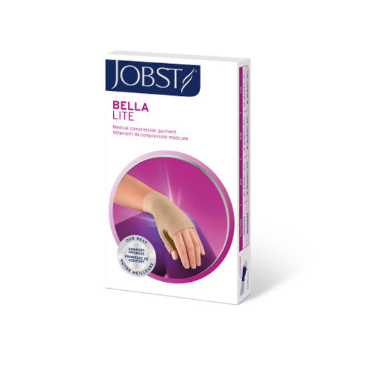 JOBST Bella Lite Compression Gloves 15-20 mmHg, Gauntlet Beige, Regular Length