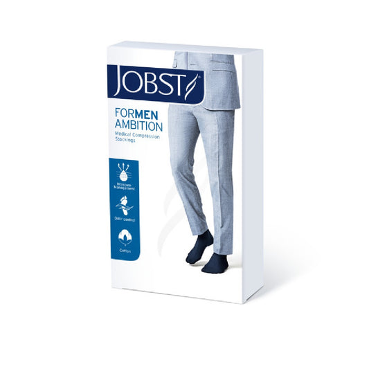 JOBST forMen Ambition Compression Socks, Knee High, SoftFit Band, Closed Toe, Black