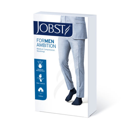 JOBST forMen Ambition Compression Socks, Knee High, SoftFit Band, Closed Toe, Khaki, Regular