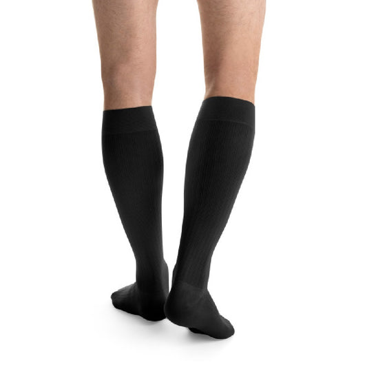 JOBST forMen Ambition Compression Socks,Knee High, SoftFit Band, Closed Toe, Long,Black