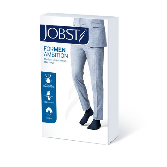 JOBST forMen Ambition Compression Socks,Knee High, SoftFit Band, Closed Toe, Long,Black