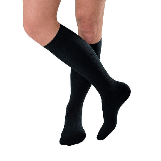 JOBST forMen Ambition, 15-20 mmHg, Knee High Stockings, Closed Toe, Black, Regular