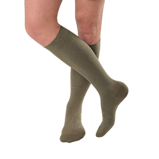 JOBST forMen Ambition, 15-20 mmHg, Knee High Stockings, Closed Toe, Khaki, Regular