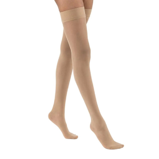JOBST UltraSheer 20-30 mmHg Thigh High Sensitive Band Stockings, Closed Toe, Natural, Petite