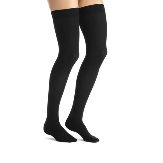 JOBST Opaque, 20-30 mmHg, Thigh High Sensitive Band Stockings, Closed Toe, Black, Sensitive