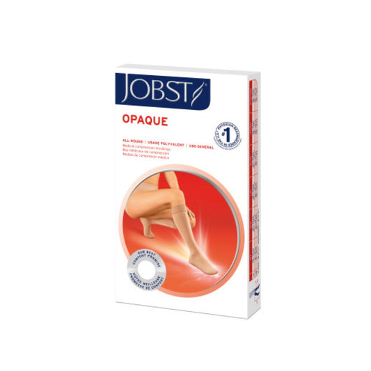 JOBST Opaque Compression Stockings, Knee High, with SoftFit Band, Closed Toe, Midnight Navy