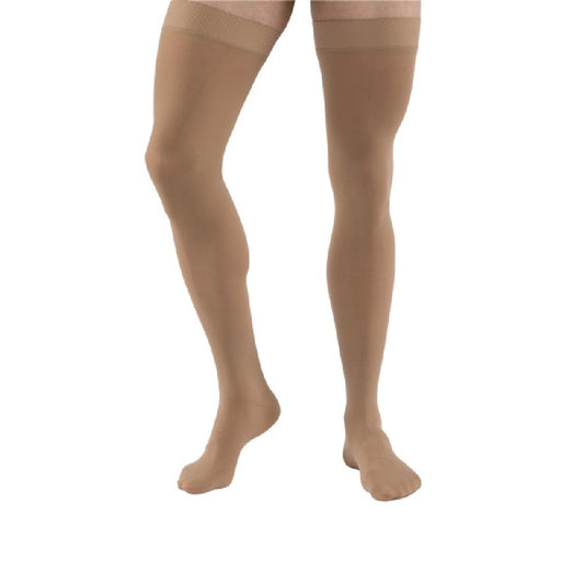 JOBST Relief Compression Stockings 20-30 mmHg Thigh High, with Silicone Dot Band, Closed Toe, Beige