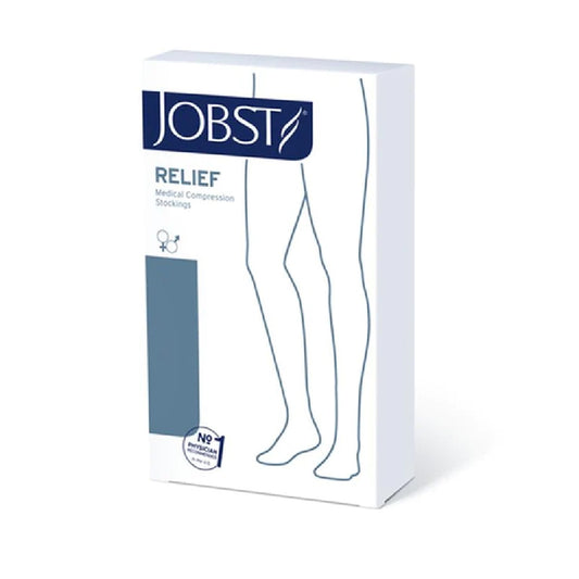 JOBST Relief 30-40 mmHg Thigh High No Band Stockings, Open Toe, Beige