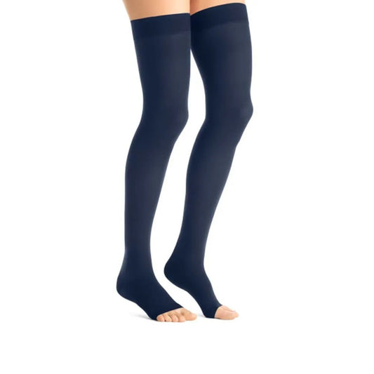 JOBST Opaque Maternity 20-30 mmHg Thigh High, Open Toe, Navy