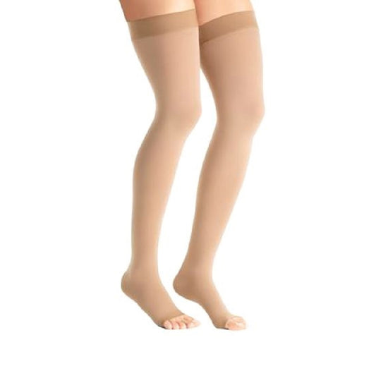 JOBST Opaque Maternity 20-30 mmHg Thigh High, Open Toe, Caramel