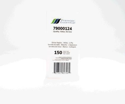 Premier Essential® Dinner Napkin, White, 16.93" X 14.96", 2 Ply, 150/Pack, 20 Packs/Case