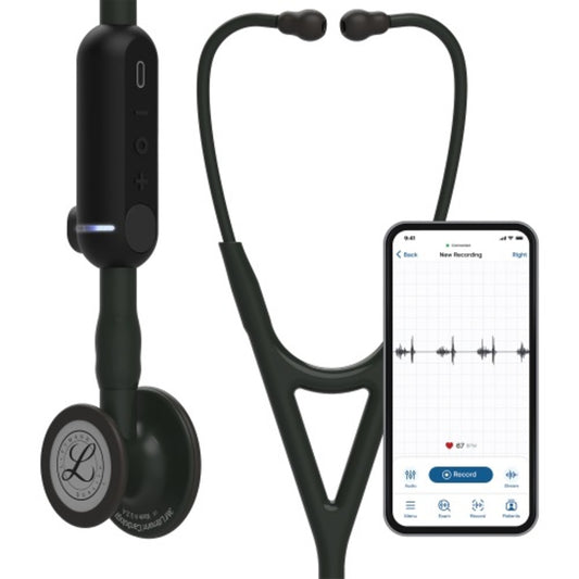 Littmann® CORE Digital Stethoscope Chestpiece, Tube, Stem, and Headset - Black