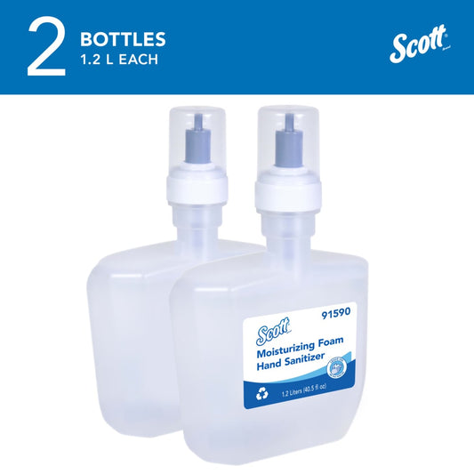 Scott Pro Moisturizing Foam Hand Sanitizer, E-3 Rated, Clear, Fresh Scent, 1.2 L, 91590