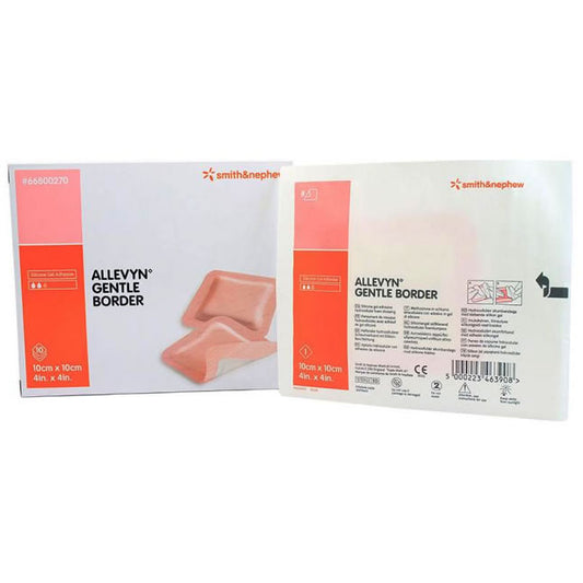 Smith & Nephew ALLEVYN™ Gentle Border Hydrocellular Foam Dressing, Silicone Gel Adhesive (3-Layer), 10cm x 10cm