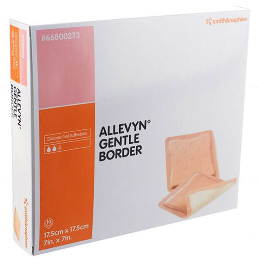Smith & Nephew ALLEVYN™ Gentle Border Hydrocellular Foam Dressing, Silicone Gel Adhesive (3-Layer), 17.5cm x 17.5cm