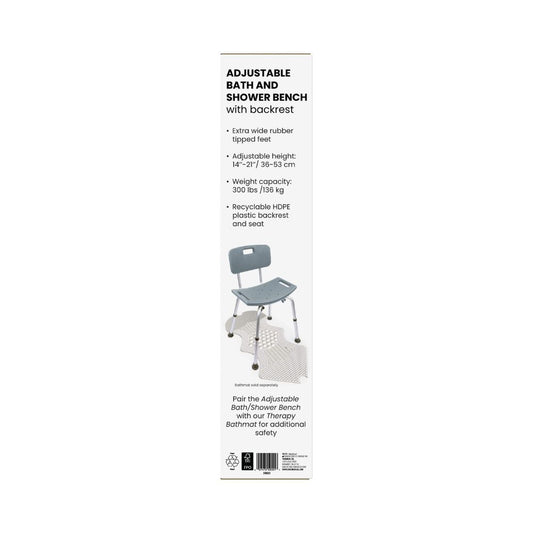BIOS Living Adjustable Bath Bench with Backrest
