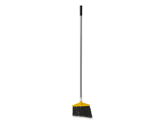 Angle Broom, Metal Handle, Flagged Polypropylene Fill, Grey